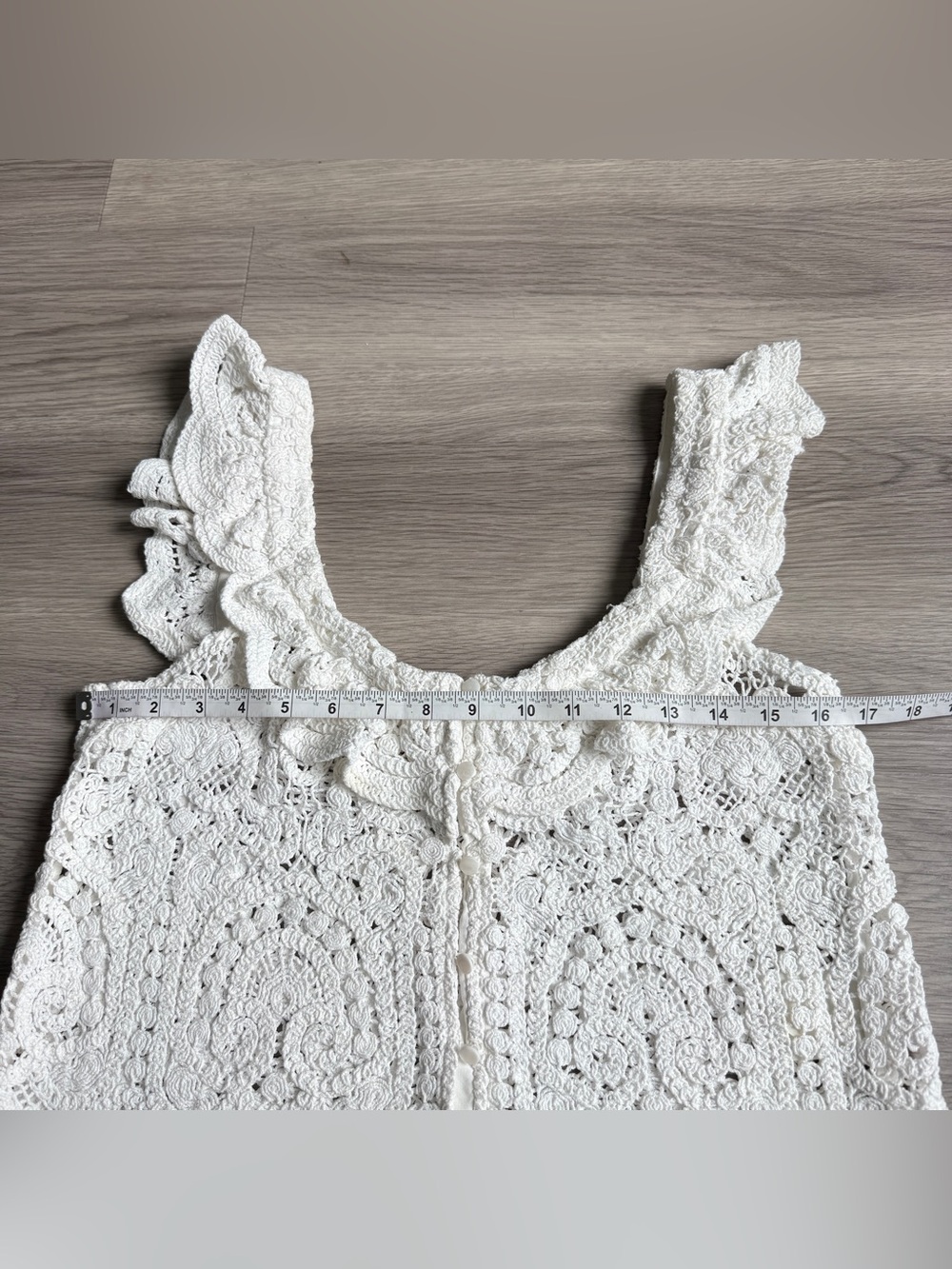 Sézane White Crochet Lace Button Top | Size 38 (US 6) - Picture 6 of 9